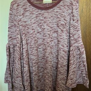 Altar'd State Red Bell Sleeve Blouse